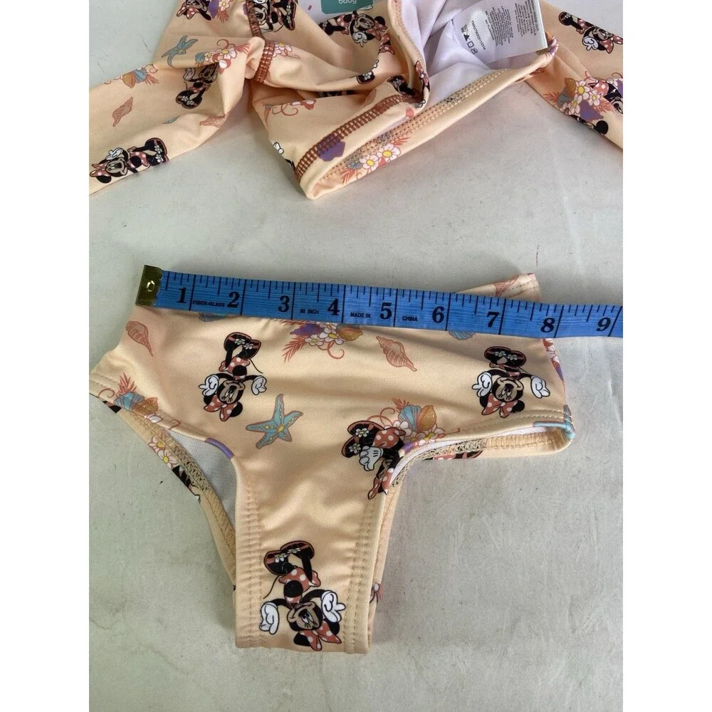 Disney Minnie Mouse 3 Piece Rashguard Top Bottoms Swim Set Swimwear 3-6 Months